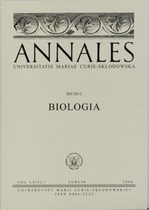 Okładka: Annales UMCS, sec. C (Biologia), vol. LXIII, 1