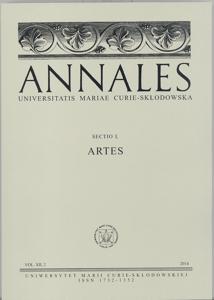 Okładka: Annales UMCS, sec.L (Artes),  vol. XII. 2 